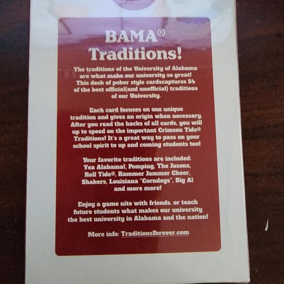 NIB Bama "Alabama" Traditions Playing Cards - Picture 2 of 2